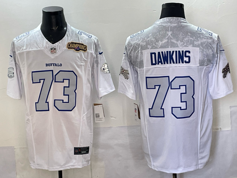 Men Buffalo Bills #73 Dawkins Nike White 2025 Rivalries Collection Limited NFL Jersey 004